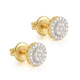 S925 Sterling Silver CZ Bling Ice Out Round Stud Earrings for Women Men