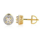 S925 Sterling Silver CZ Ice Out Round Stud Earrings