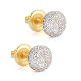 S925 Sterling Silver CZ Bling Ice Out Round Stud Earrings for Women Men