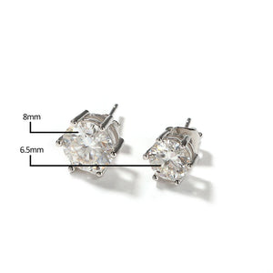 S925 Silver Moissanite Stud Earring Hip Hop Rapper Jewelry