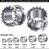 Titanium Steel Ear Gauges Rivet Ear Plugs Tunnels Punk Piercing Body Jewelry