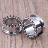 Titanium Steel Ear Gauges Rivet Ear Plugs Tunnels Punk Piercing Body Jewelry