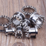 Titanium Steel Ear Gauges Rivet Ear Plugs Tunnels Punk Piercing Body Jewelry