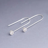 Small U Shape Earring Cubic Zirconia Studs Women Girls Birthday Gift