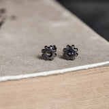 925 Sterling Silver Gearwheel Charms Stud Earrings