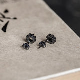925 Sterling Silver Gearwheel Charms Stud Earrings