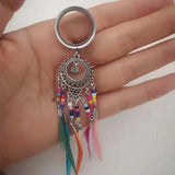 Stainless Steel Ear Plug Feather Dangle Ear Flesh Tunnel Plug Ear Gauges
