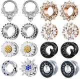 Stainless Steel Flower Ear Gauge Plugs And Tunnels 6-16Mm