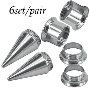 Stainless Steel Screw Fit Ear Taper 2 In 1 Plug Tunnel Piercing Expander 2-14mm