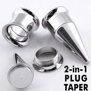 Stainless Steel Screw Fit Ear Taper 2 In 1 Plug Tunnel Piercing Expander 2-14mm