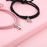 Heart Magnetic Couple Bracelet Steel Pendant Friendship Rope Magnet Jewelry