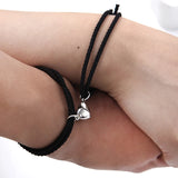 Heart Magnetic Couple Bracelet Steel Pendant Friendship Rope Magnet Jewelry