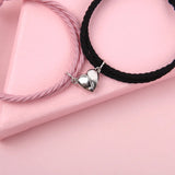 Heart Magnetic Couple Bracelet Steel Pendant Friendship Rope Magnet Jewelry