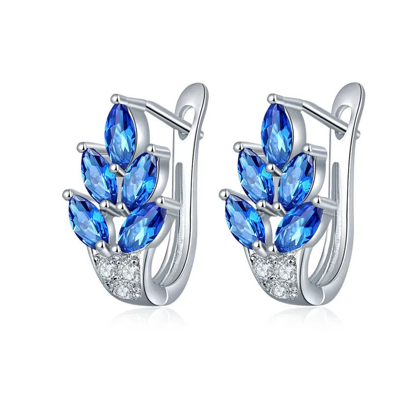 Unusual Red Silver Stud Earrings for Women Jewelry Korea Gift Bijoux