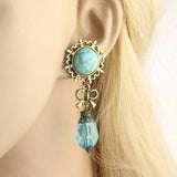 1Pair Vintage Boho Ear Gauges Stainless Steel Flower Ear Plug Earring Tunnel