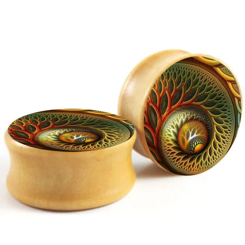 Wood Ear Gauge Plugs And Tunnels Flesh 6-16Mm Ear Stretcher Plugs