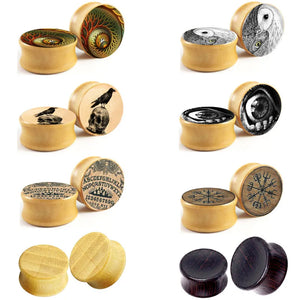 Wood Ear Gauge Plugs And Tunnels Flesh 6-16Mm Ear Stretcher Plugs