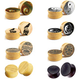 Wood Ear Gauge Plugs And Tunnels Flesh 6-16Mm Ear Stretcher Plugs