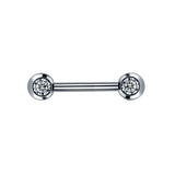 Zircon Stone Nipple Piercing Titanium Tongue Rings Barbell 12mm 14mm