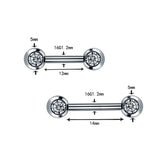 Zircon Stone Nipple Piercing Titanium Tongue Rings Barbell 12mm 14mm