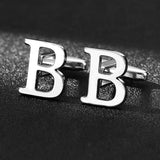 26 Letters A-Z French Shirt Cuff Brass Silver Cufflinks Gemelos Bouton