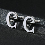 26 Letters A-Z French Shirt Cuff Brass Silver Cufflinks Gemelos Bouton