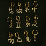 Zodiac Constellation Hoop Earrings for Women