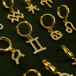 Zodiac Constellation Hoop Earrings for Women