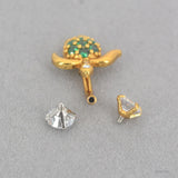Green Sea Turtle Navel Piercing Jewelry Crystal Zircon Belly Piercing
