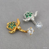 Green Sea Turtle Navel Piercing Jewelry Crystal Zircon Belly Piercing