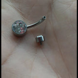 14G Titanium Ombligo Stud Barbell Belly Button Ring