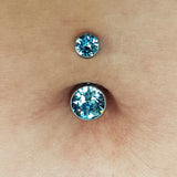 14G Titanium Ombligo Stud Barbell Belly Button Ring