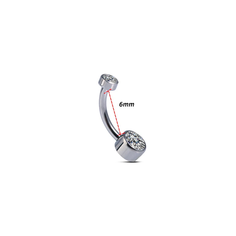 14G Titanium Ombligo Stud Barbell Belly Button Ring