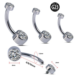 14G Titanium Ombligo Stud Barbell Belly Button Ring