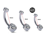 14G Titanium Ombligo Stud Barbell Belly Button Ring
