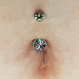 14G Titanium Ombligo Stud Barbell Belly Button Ring