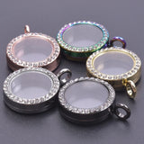 Round Glass Living Picture Locket Pendant Memory Relicario Coin Holder