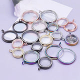 Round Glass Living Picture Locket Pendant Memory Relicario Coin Holder