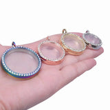 Round Glass Living Picture Locket Pendant Memory Relicario Coin Holder