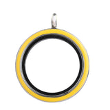 30mm Enamel Round Glass Memory Floating Locket Pendant DIY Living Medail