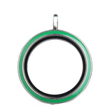 30mm Enamel Round Glass Memory Floating Locket Pendant DIY Living Medail
