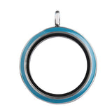 30mm Enamel Round Glass Memory Floating Locket Pendant DIY Living Medail