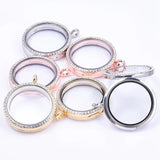 35mm Crystal Round Glass Memory Picture Relicario Necklace