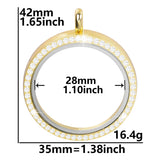 35mm Crystal Round Glass Memory Picture Relicario Necklace