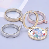 35mm Crystal Round Glass Memory Picture Relicario Necklace