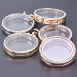 35mm Crystal Round Glass Memory Picture Relicario Necklace