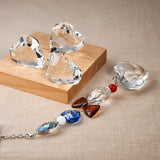 45MM Clear Crystal Pendant Love Heart Lampwork Glass Heart Beads Garland