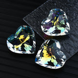 45MM Clear Crystal Pendant Love Heart Lampwork Glass Heart Beads Garland