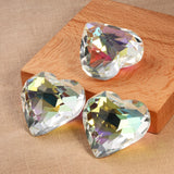 45MM Clear Crystal Pendant Love Heart Lampwork Glass Heart Beads Garland