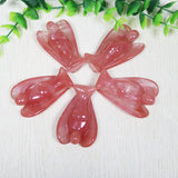 50mm Watermelon Red Stone Angel Crystal Pine Carving Reiki Gem Cure Gift